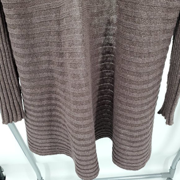 *Repair* Free People Oversized Ribbed Knit Open Cardigan S Blackberry Heather - Picture 12 of 16